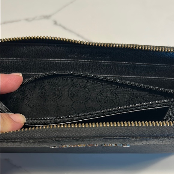 Michael Kors Black Wallet with Gold Zipper - Picture 3 of 3
